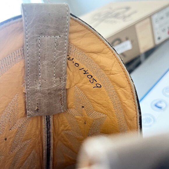 Rod Patrick Mens Cowboy Boots 9.5AA Antique Mocha Bison Brown Western Blunt Toe - Picture 10 of 12